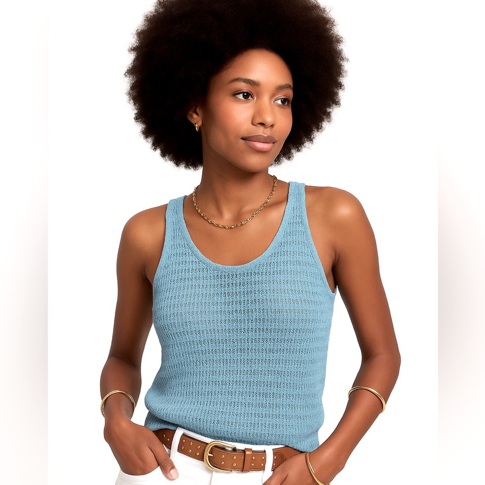Madewell NWT Linen Sweater Tank Size XS in Color Dusty Aqua